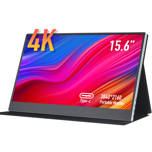 4K Portable Monitor - 15.6 Inch IPS Display with USB-C & HDMI, HDR, Second Screen for Gaming, Laptop, PS5/4, Xbox, Switch, MacBook, iPhone, Surface - Perfect for Office, Coffee Shops, and Travel