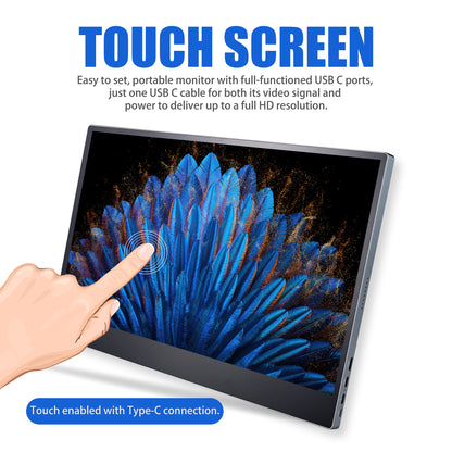 4K Portable Monitor - 15.6 Inch OLED Touchscreen IPS Display with USB-C & HDMI, HDR, Second Screen for Gaming, Laptop, PS5/4, Xbox, Switch, MacBook, iPhone, Surface - Perfect for Office and Travel