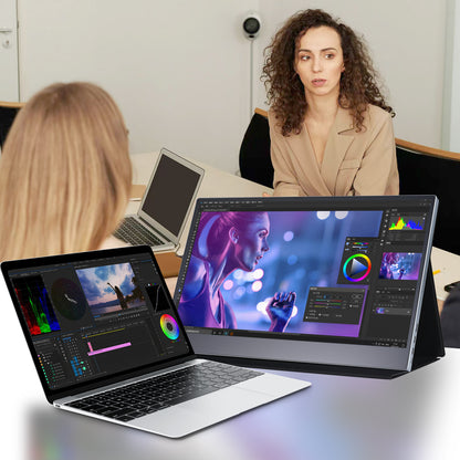 4K Portable Monitor - 15.6 Inch OLED Touchscreen IPS Display with USB-C & HDMI, HDR, Second Screen for Gaming, Laptop, PS5/4, Xbox, Switch, MacBook, iPhone, Surface - Perfect for Office and Travel