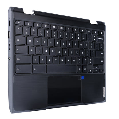 HAYOOVANT Palmrest Upper Case US Keyboard with Touchpad (No Webcam Hole), for Lenovo Chromebook 11 300e 2th 5CB0T79502